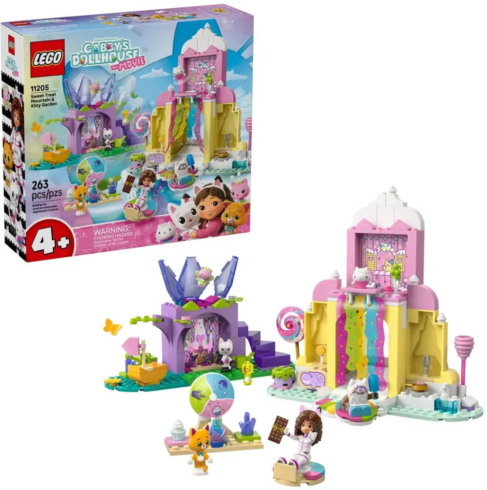 LEGO GABBY’S DOLLHOUSE 11205 Sweet Treat Mountain and Kitty Garden
