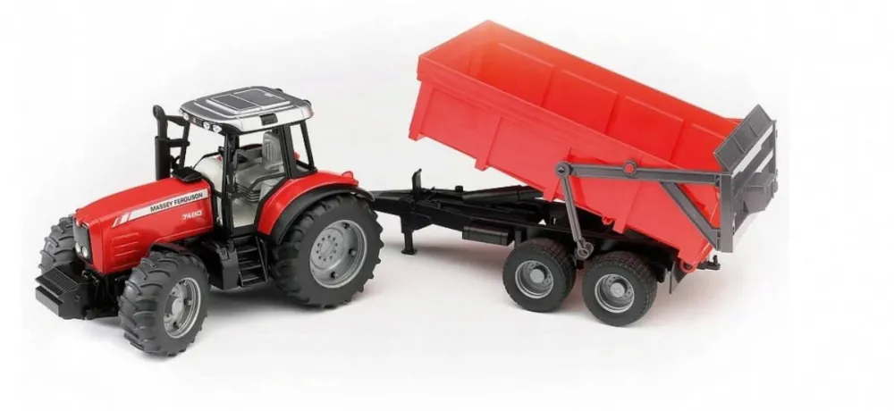 Masinuta cu Telecomanda BRUDER Massey Ferguson Tractor with trailer