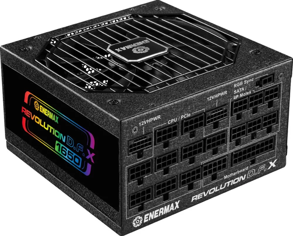 Sursa PC Enermax Revolution DFX 1650W, (white, 3x 12-pin GPU connector, 7x PCIe, cable management, 1650 watts)