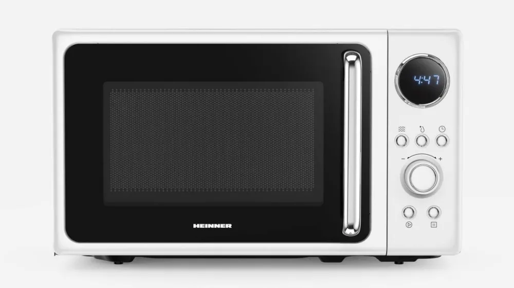 Cuptor cu Microunde HEINNER HMW-MD20DRWH, 800 W, 20 l, 5 trepte putere, Platou rotativ 25.5 cm (Alb)