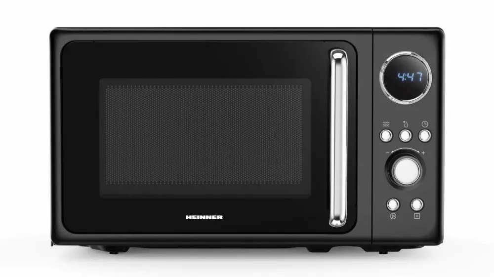 Cuptor cu Microunde HEINNER HMW-MD20DRBK, 800 W, 20 l, 5 trepte putere, Platou rotativ 25.5 cm (Negru)