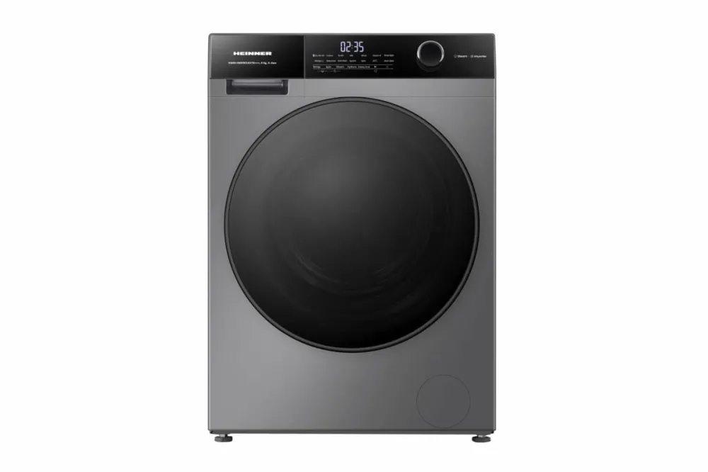 HEINNER HWM-HMK9014IVTA+++, 9 KG, 1400 RPM, Clasa A, MOTOR INVERTER, Control touch, Display digital, Program Allergy steam, Gri titanium