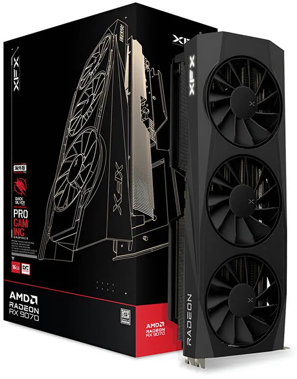 Placa Video XFX RX 9070 OC Gaming QuickSilver 16GB GDDR6