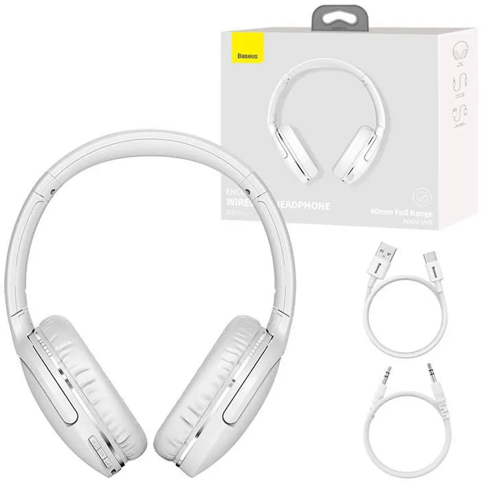 Casti Bluetooth Baseus Encok Wireless headphone D02 Pro (white)