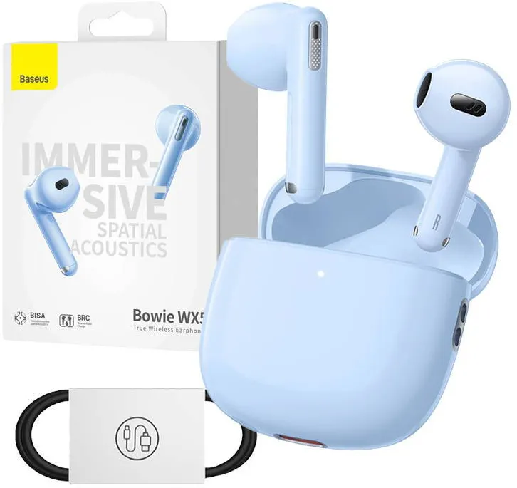 Casti Bluetooth Baseus Earphones TWS Bowie WX5 (blue)