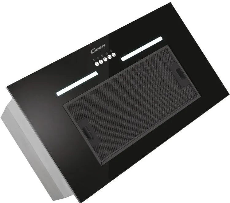 Hota CANDY CPY5MBG, C, Built-in, Width 52 cm, Extraction power 298 m³/h, Mechanical control, Black Glass