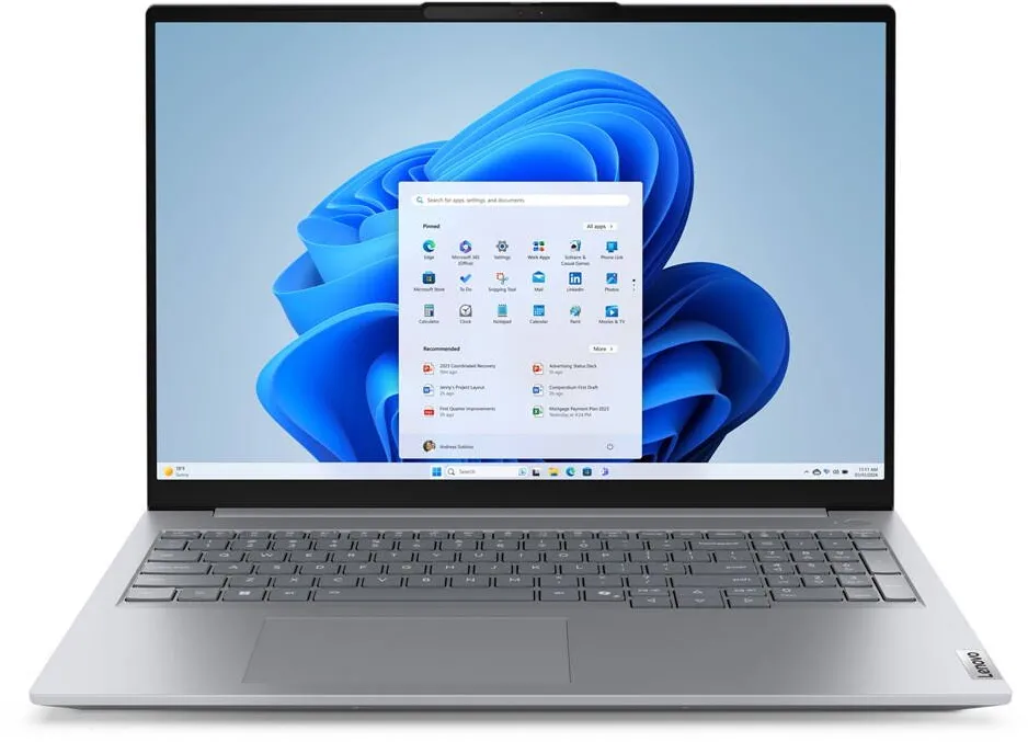 Laptop Lenovo ThinkBook 16 G8 IRL Intel Core 7 240H 40.6 cm (16") WUXGA 16 GB DDR5-SDRAM 512 GB SSD Wi-Fi 6E (802.11ax) Windows 11 Pro English Grey