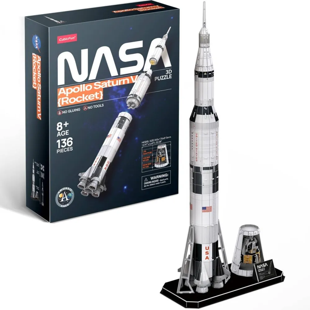 Puzzle Cubic Fun 3D Apollo Saturn Rocket