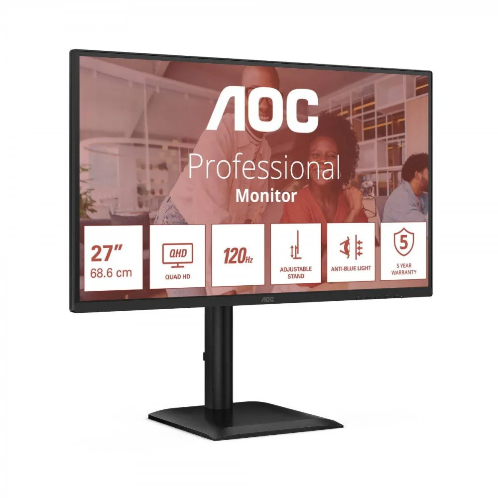 Monitor AOC Q27E4CV 27" IPS 2560x1440/16:9/350cd/m2/4ms/HDMI, DP, Audio out, USB