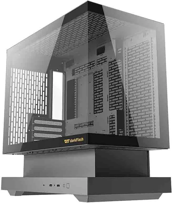 Carcasa PC Darkflash F1 (negru) + 6 ventilatoare ARGB