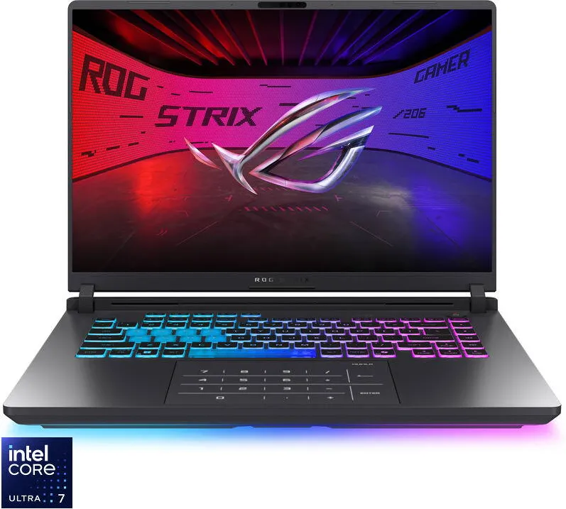 Laptop Asus Gaming 16'' ROG Strix G16 G615LH, 2.5K 240Hz, Procesor Intel Core Ultra 7 255HX (30M Cache, up to 5.20 GHz), 16GB DDR5, 512GB SSD, GeForce RTX 5050 8GB, No OS, Eclipse Gray