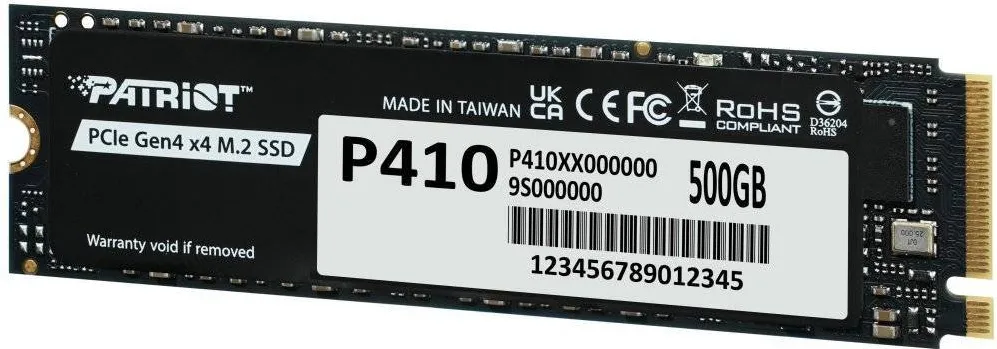 SSD Patriot 500GB P410 PCIe M.2 Gen4 x4 NVMe 1.4 2280 5000/2300MB/s