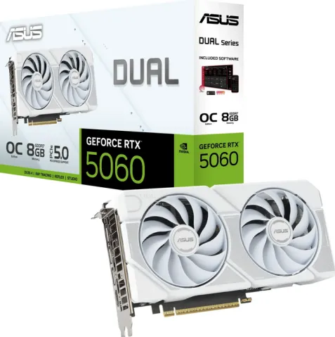 Placa Video Asus RTX 5060 DUAL OC WHITE 8GB