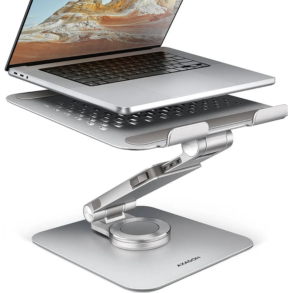 Suport TV / Monitor AXAGON STND-LR ROTATING ALUMINUM stand for 10" - 17" laptops, adjustable height & angle