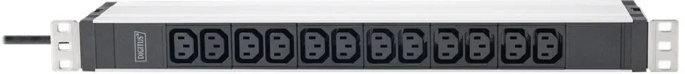 Digitus DIGITUS Socket strip with aluminum profile, 12-way, 2 m cable safety plug