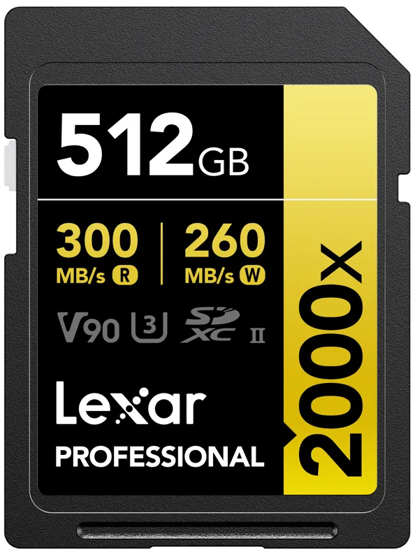 Card de Memorie Lexar SDXC Pro 2000X UHS-II U3 R300/W260 (V90) 512GB