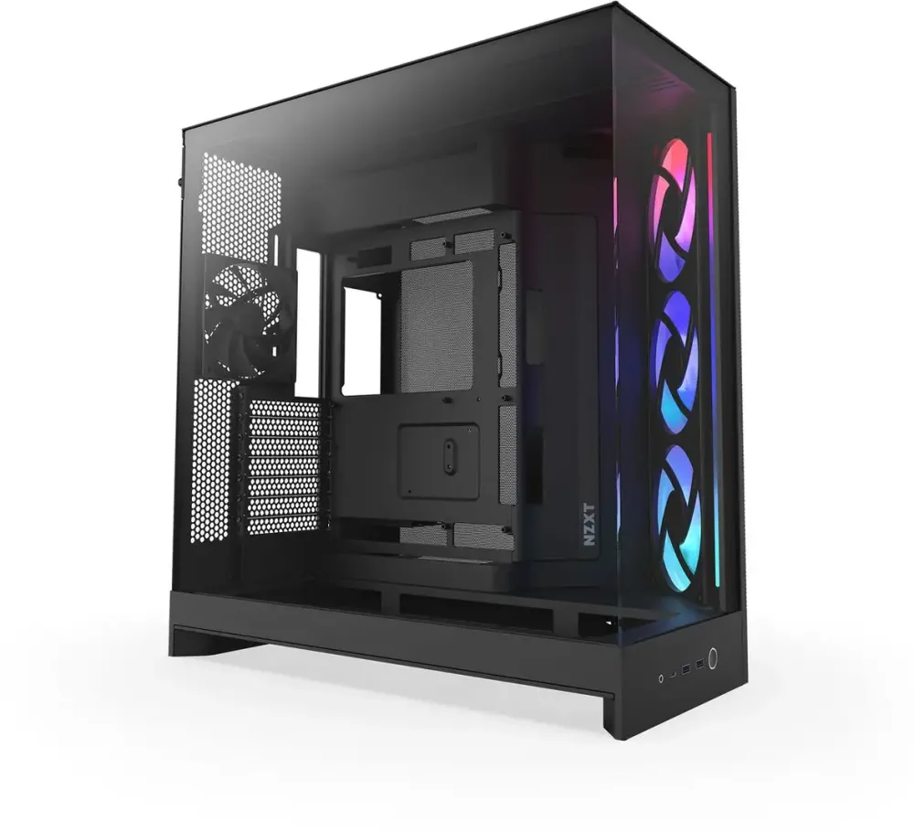 Carcasa PC NZXT NZXT H9 Flow RGB PC-Gehäuse, Midi-Tower, E-ATX, Tempered Glass - schwarz