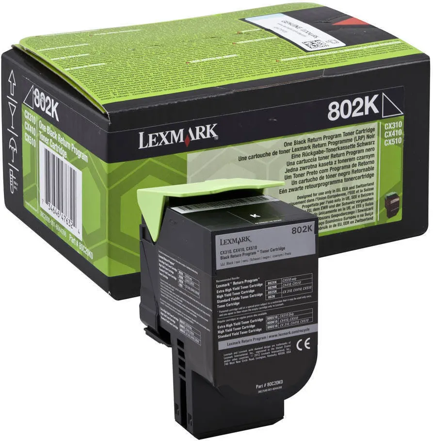 Toner imprimanta Lexmark 80C20K0 Black Return
