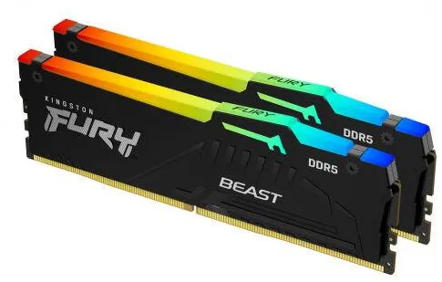 Memorie RAM Kingston Fury Beast RGB 32GB, DDR5-5600 MT/s, CL36, Dual Channel