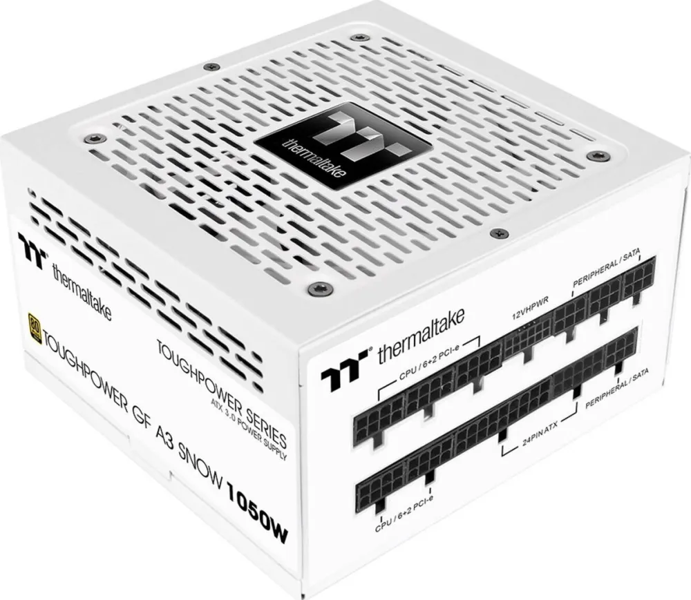 Sursa PC Thermaltake Toughpower GF A3 Snow 1050W, (white, 1x 12VHPWR, 5x PCIe, cable management, 1050 watts)