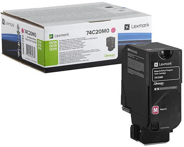 Toner imprimanta Lexmark Magenta Return Programme Cartridge, cod 74C20M0, compatibil cu CS720, CS725, CX725, capacitate 3 k pag