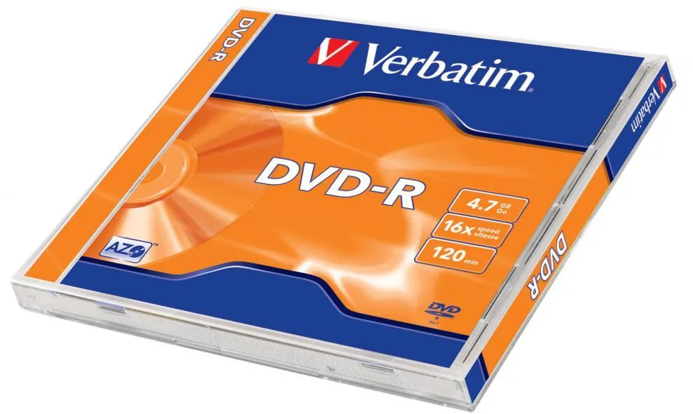 VERBATIM DVD-R AZO 16X 4.7GB MATT SILVER SURFACE Jewel Case