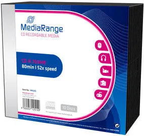MediaRange CD-R 700MB|80min 52x speed, Slimcase Pack 10