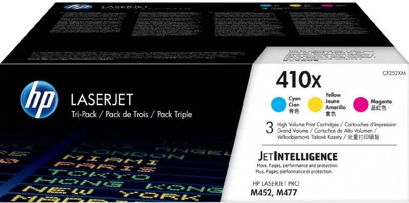 Toner imprimanta HP 410X 3-Pack Cyan, Magenta, Yellow