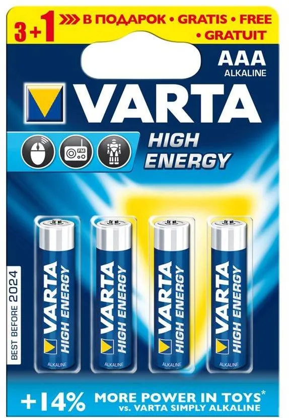 VARTA Alkaline Batteries VARTA R3 (AAA) 4pcs High Energy/Longlife Power