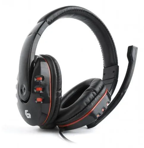 Casti Over-Head Gembird Gaming microphone & stereo headphones with volume control, glossy black