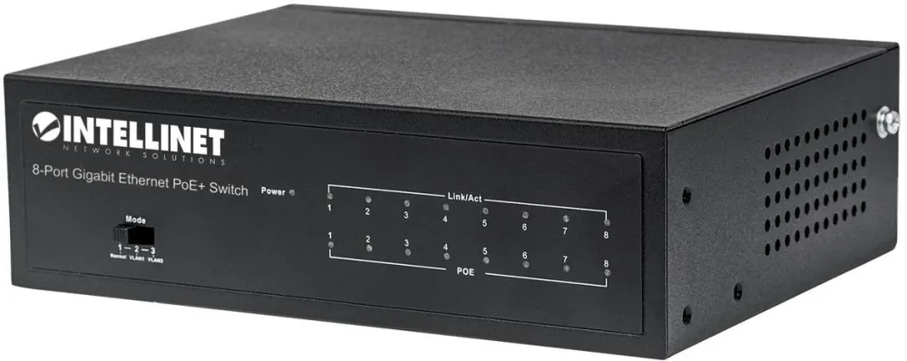 Switch Intellinet Intellinet Gigabit switch 8x 10/100/1000 Mbps RJ45 PoE/PoE+ 802.3at/af 60W VLAN