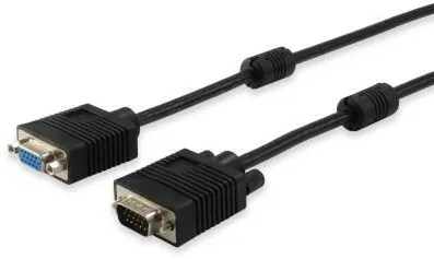 EQUIP Cablu VGA HD15m/HD15f with ferrite core 3m Negru