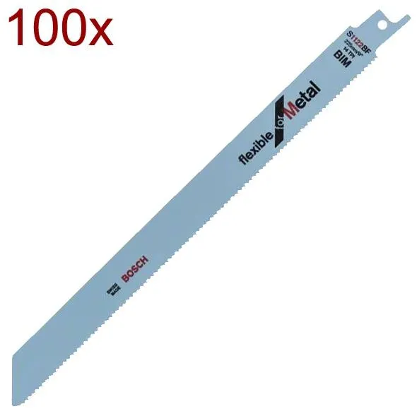 BOSCH S 1122 BF - Panza fierastrau sabie, bimetal, 225 mm, 14 dinti/inch, dantura standard, 100 bucati