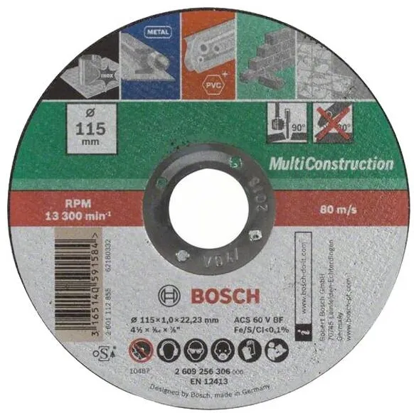 BOSCH ACS 60 V BF - Disc taiere multimaterial, 115x22.2x1 mm