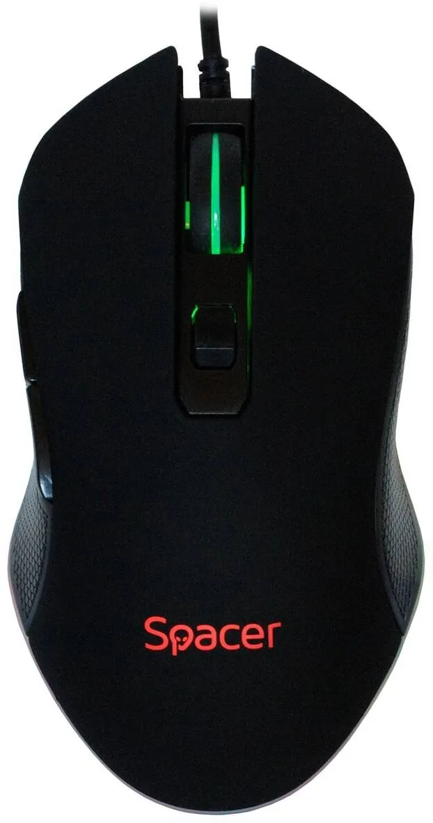 Mouse Spacer GAMING USB optic, 2400dpi, 6 butoane, 1 rotita scroll, black, iluminare RGB "SP-GM-01" (include timbru verde 0.1 lei)