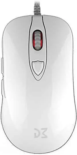 Mouse Dream Machines DM1 FPS Pearl White Gaming - RGB, white, glossy