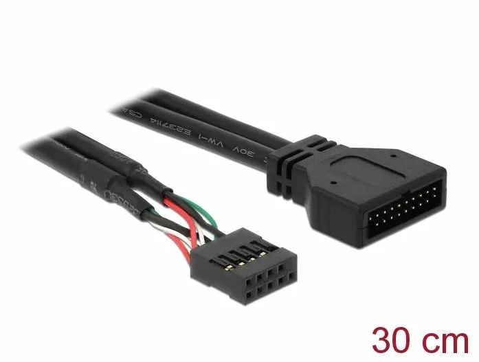 DELOCK 83281, USB internal cable - 9 pin USB header to 19 pin USB 3.0 header - 30 cm