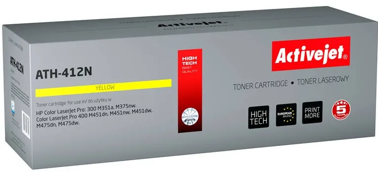 Toner imprimanta ACTIVEJET COMPATIBIL ATH-412N for HP printer; HP 305A CE412A replacement; Supreme; 2600 pages; yellow