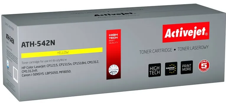 Toner imprimanta ACTIVEJET COMPATIBIL ATH-542N for HP printer; HP 125A CB542A, Canon CRG-716Y replacement; Supreme; 1600 pages; yellow