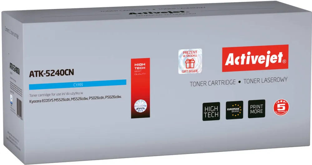 Toner imprimanta ACTIVEJET COMPATIBIL ATK-5240CN for Kyocera printer; Kyocera TK-5240C replacement; Supreme; 3000 pages; cyan