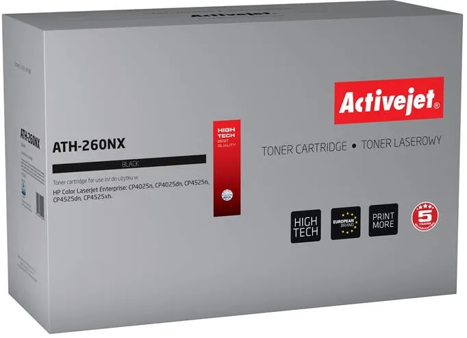 Toner imprimanta ACTIVEJET Activejet ATH-260NX pentru imprimanta HP; Compatibil HP CE260X; Suprem; 17000 pagini; negru