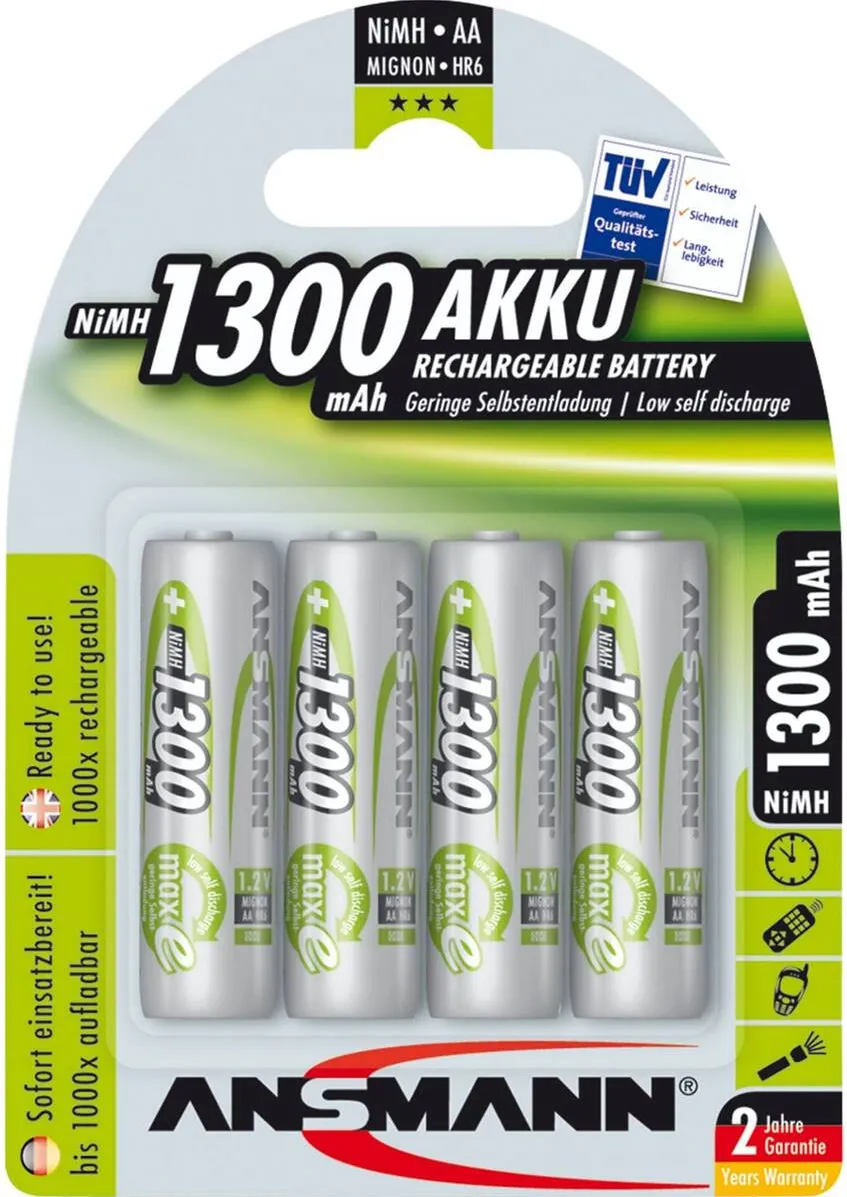 Ansmann Acumulator/Incarcator 1x4 maxE NiMH rech. bat, Mignon AA 1300 mAh