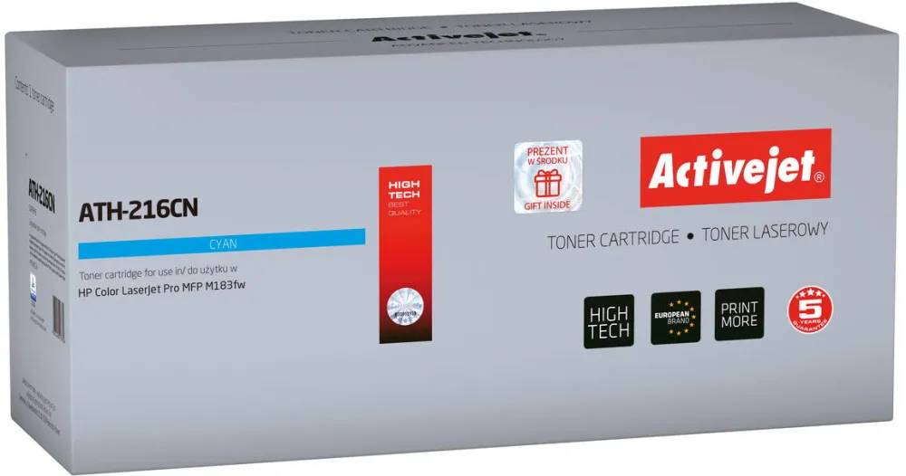 Toner imprimanta ACTIVEJET Compatibil ATH-216CN pentru imprimante HP, inlocuitor HP 216A W2411A; Suprem; 850 pagini; Albastru, cu cip