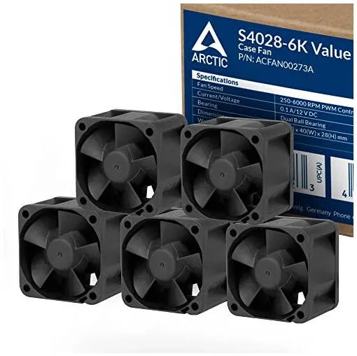 ARCTIC Ventilator AC S4028-6K 40mm Black 5pack