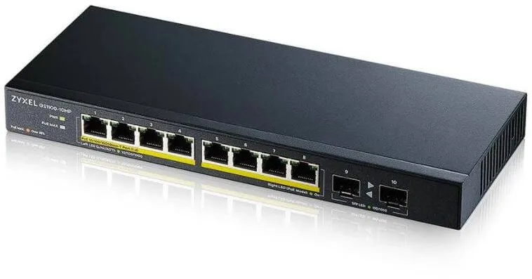 Switch ZyXEL GS1100-10HP-EU0102F 120W PoE 8xGigabit 2xFiber Uplilk