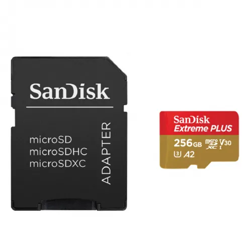 Card de Memorie SanDisk microSDXC Extreme PLUS 256GB, Class 10, UHS-I U3, V30, A2 + Adaptor SD
