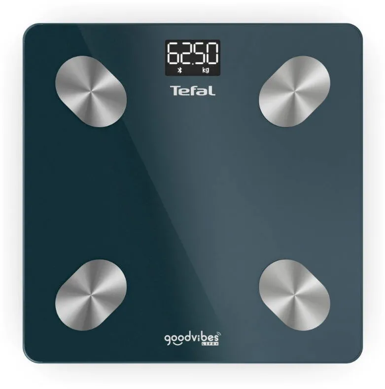 TEFAL Cantar inteligent Goodvibes Life+ BM9620S1, 10 indicatori de masurare, greutate maxima 180KG, albastru