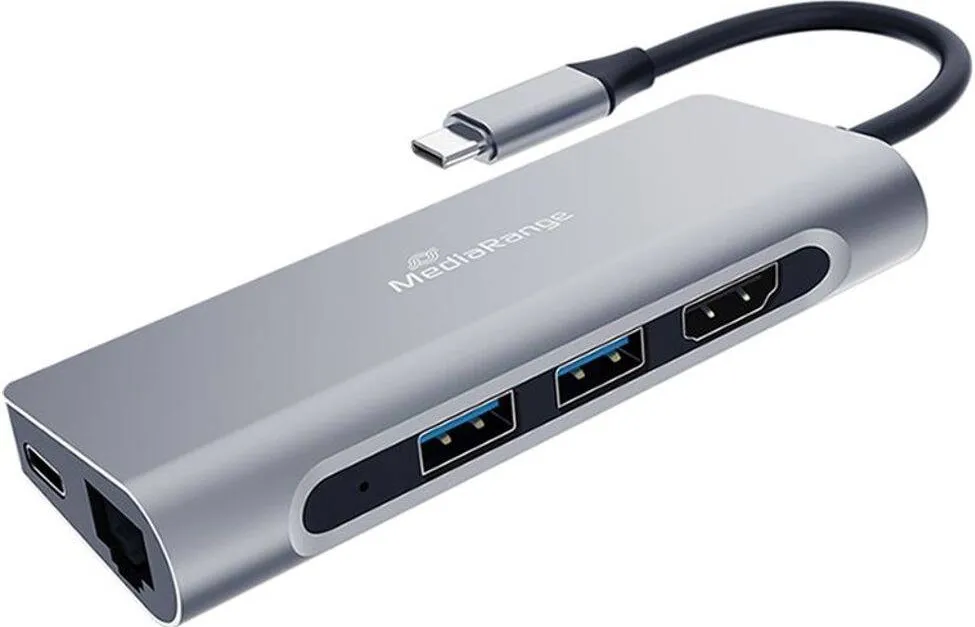 Docking Station MediaRange USB-C -> HDMI, USB3.2, RJ45, PD 60W