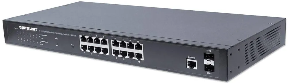 Switch Intellinet 16x GE Web-Managed 2 SFP-Ports 16x PoE+