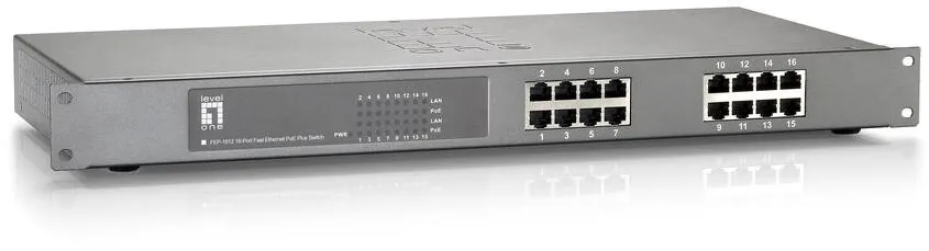 Switch Level One 16x FE FEP-1612  19" 480W 16xPoE